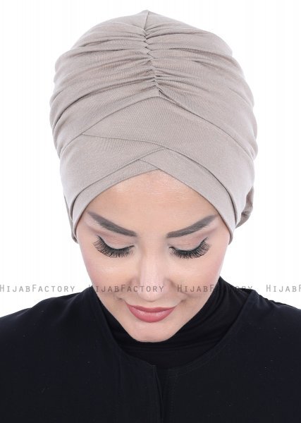 Elisabeth - Taupe Bomull Turban