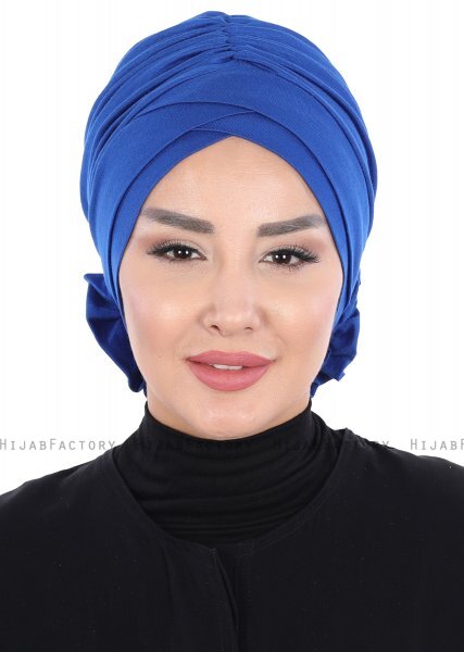 Elisabeth - Blå Bomull Turban