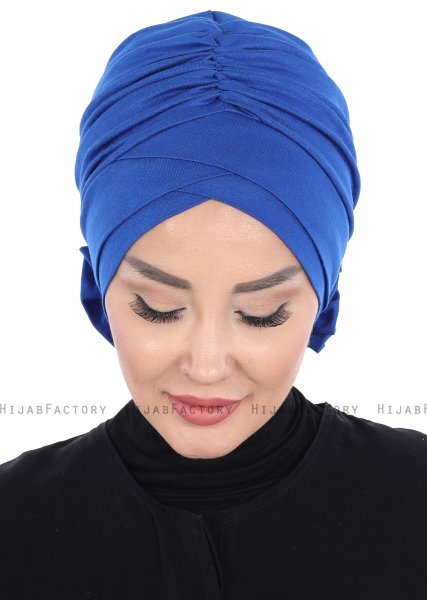Elisabeth - Blå Bomull Turban