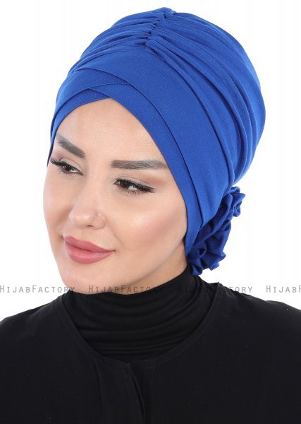 Elisabeth - Blå Bomull Turban