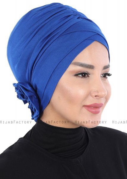 Elisabeth - Blå Bomull Turban