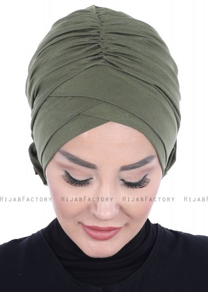 Elisabeth - Khaki Bomull Turban
