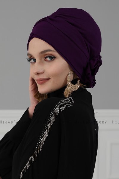 Elisabeth - Lila Bomull Turban
