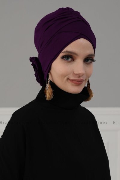 Elisabeth - Lila Bomull Turban