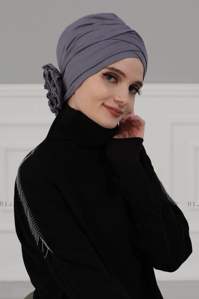 Elisabeth - Grå Bomull Turban