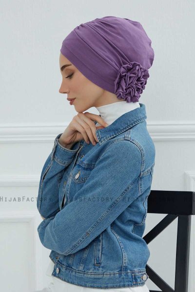 Elisabeth - Violet Bomull Turban