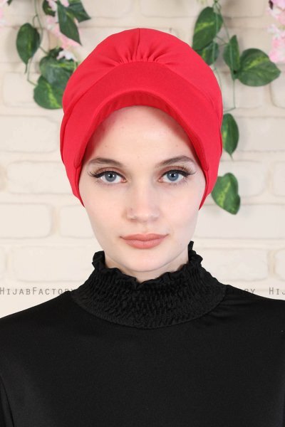 Sandra - Röd Bomull Turban - Ayse Turban