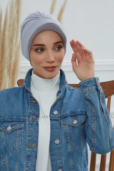 Sandra - Ljusgrå Bomull Turban