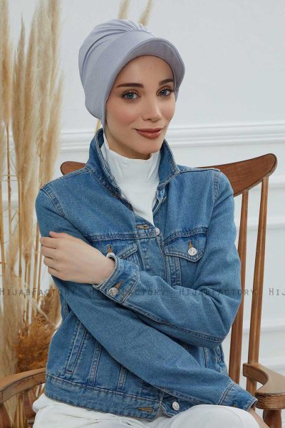 Sandra - Ljusgrå Bomull Turban