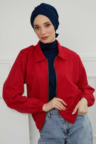 Ellie - Marinblå Bomull Turban