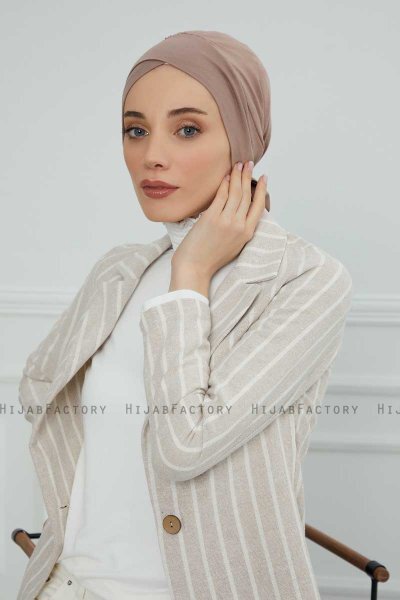 Ellie - Taupe Bomull Turban