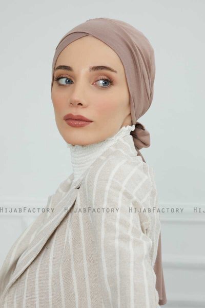 Ellie - Taupe Bomull Turban