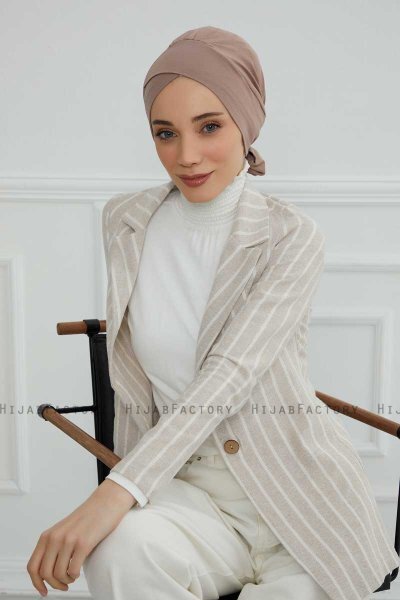 Ellie - Taupe Bomull Turban