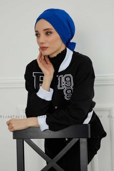 Ellie - Blå Bomull Turban