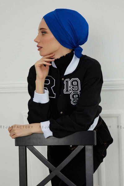 Ellie - Blå Bomull Turban
