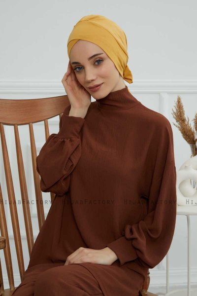 Ellie - Senapsgul Bomull Turban