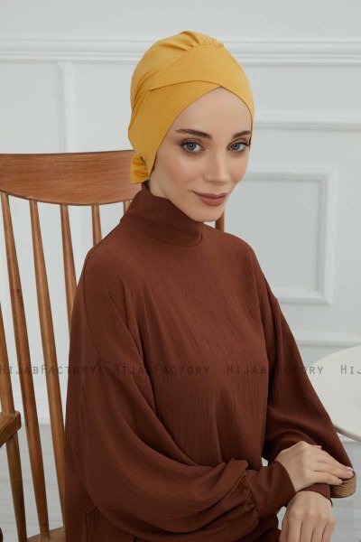 Ellie - Senapsgul Bomull Turban