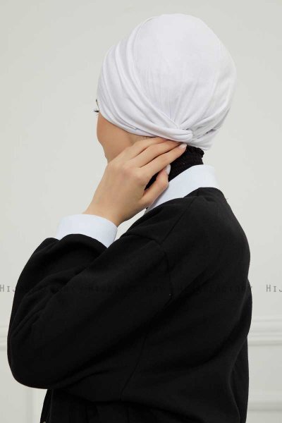 Ellie - Vit Bomull Turban