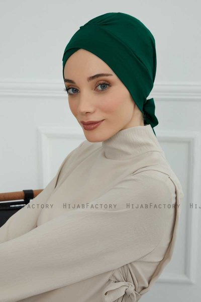 Ellie - Mörkgrön Bomull Turban
