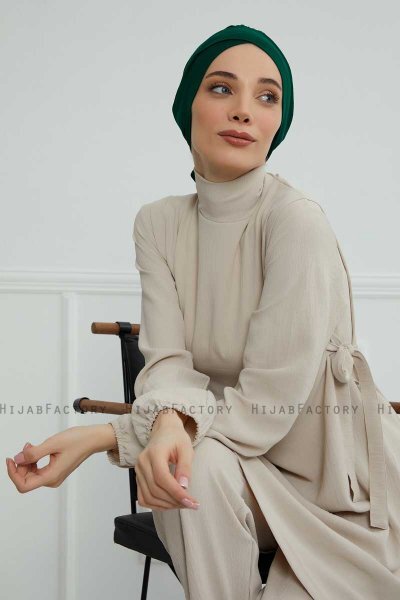 Ellie - Mörkgrön Bomull Turban