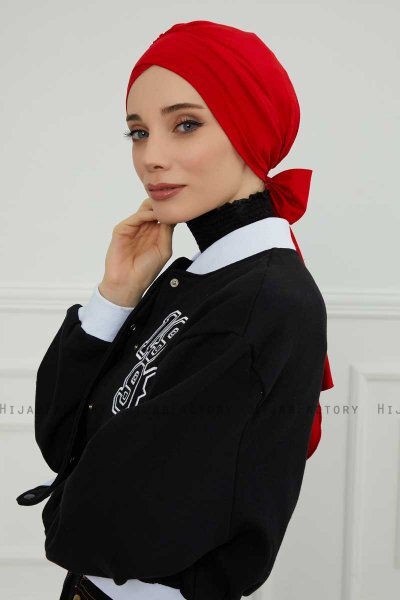 Ellie - Röd Bomull Turban