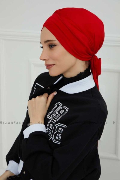 Ellie - Röd Bomull Turban