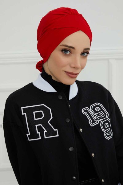 Ellie - Röd Bomull Turban