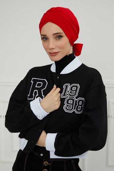 Ellie - Röd Bomull Turban