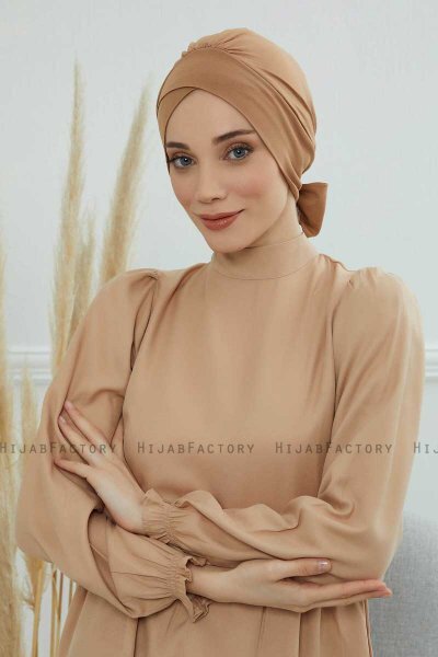 Ellie - Ljusbrun Bomull Turban