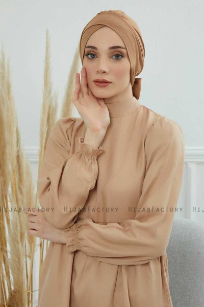 Ellie - Ljusbrun Bomull Turban