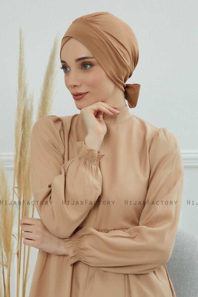 Ellie - Ljusbrun Bomull Turban