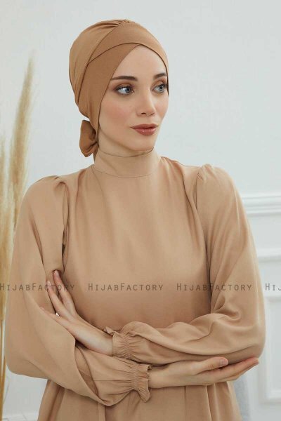 Ellie - Ljusbrun Bomull Turban