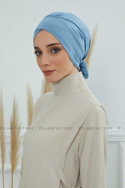 Ellie - Sky Blue Bomull Turban