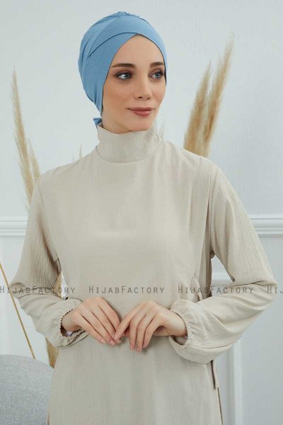 Ellie - Sky Blue Bomull Turban