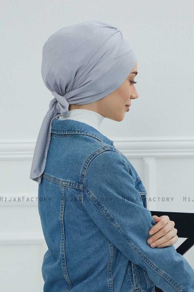 Ellie - Ljusgrå Bomull Turban