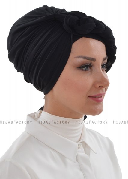 Theresa - Svart Bomull Turban - Ayse Turban