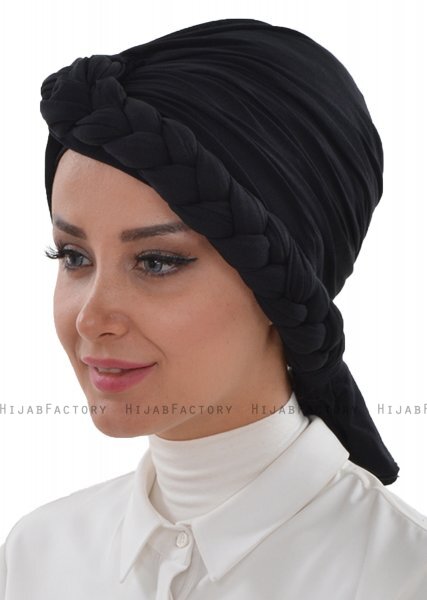 Theresa - Svart Bomull Turban - Ayse Turban