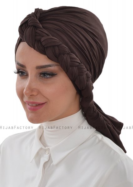Theresa - Brun Bomull Turban - Ayse Turban