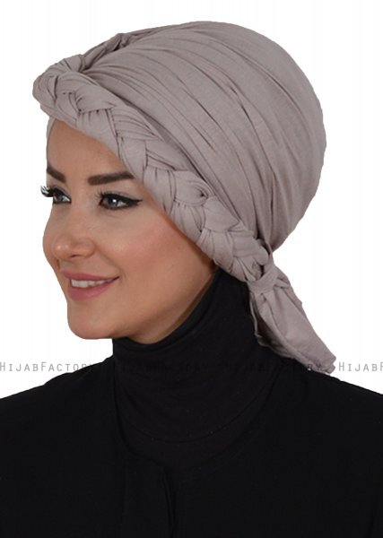 Theresa - Taupe Bomull Turban - Ayse Turban