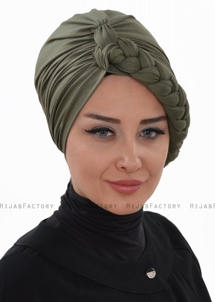 Theresa - Khaki Bomull Turban - Ayse Turban