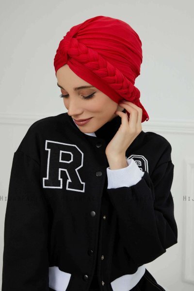 Theresa - Röd Bomull Turban - Ayse Turban