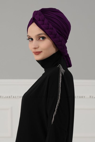 Theresa - Lila Bomull Turban - Ayse Turban