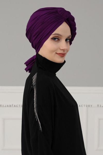 Theresa - Lila Bomull Turban - Ayse Turban