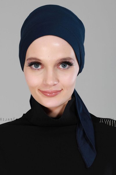 Felicia - Marinblå Bomull Turban