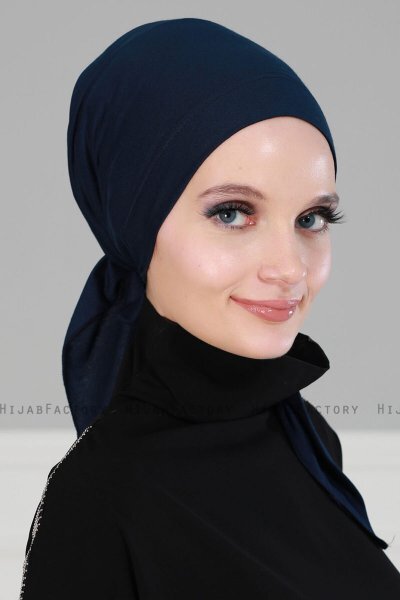 Felicia - Marinblå Bomull Turban