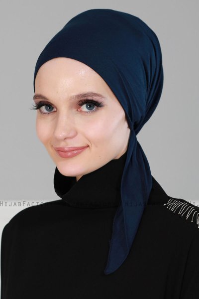 Felicia - Marinblå Bomull Turban