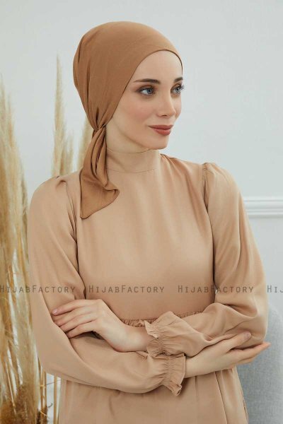 Felicia - Ljusbrun Bomull Turban