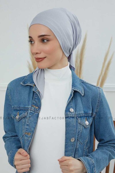 Felicia - Ljusgrå Bomull Turban