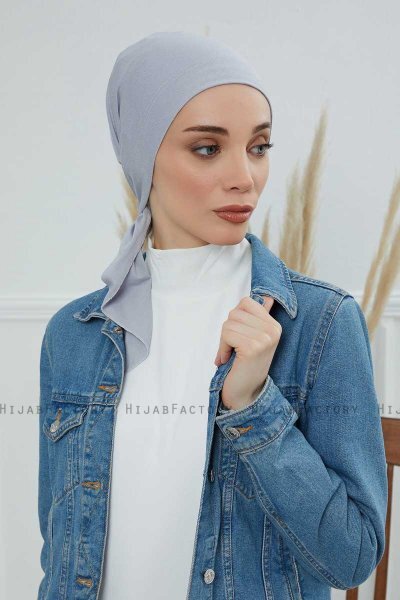 Felicia - Ljusgrå Bomull Turban