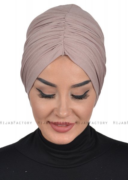 Kerstin - Taupe Bomull Turban - Ayse Turban